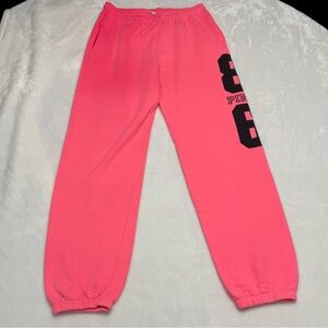 PINK Victoria's Secret Vintage‎ Pink Joggers with Black Print - Size Small
